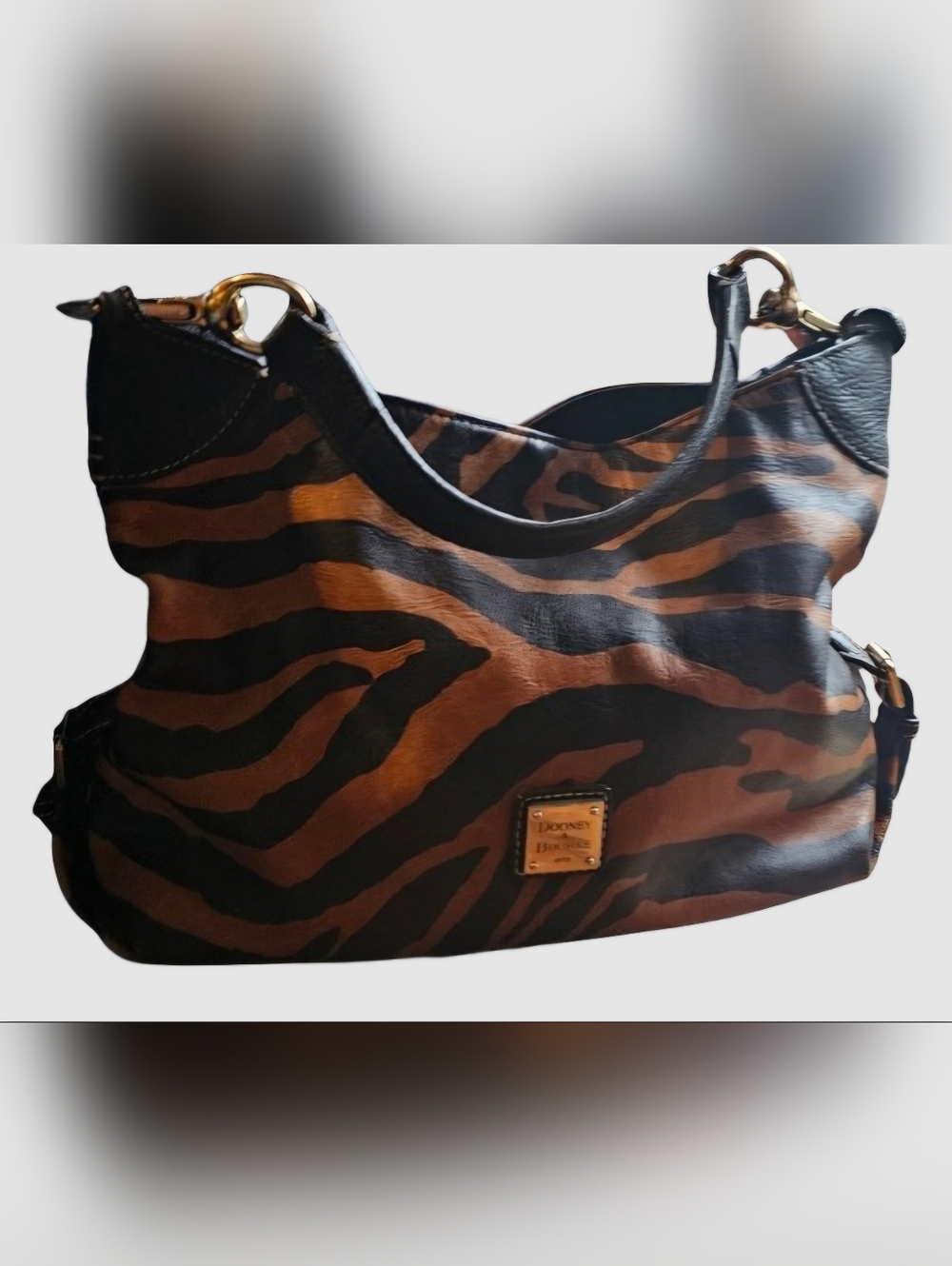 Vintage Dooney & Bourke Tiger Print Hobo Bag